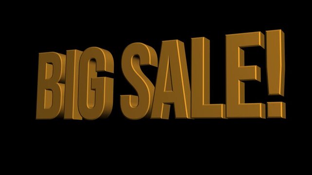 Three keyframes show 'BIG SALE!' text pulsing