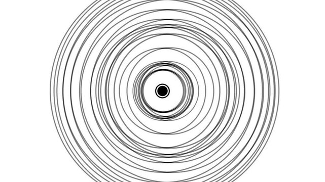 Abstract optical illusion with shifting concentric black and white circles creating dynamic motion effect