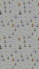 Nautical anchors and lighthouses pattern © yunda