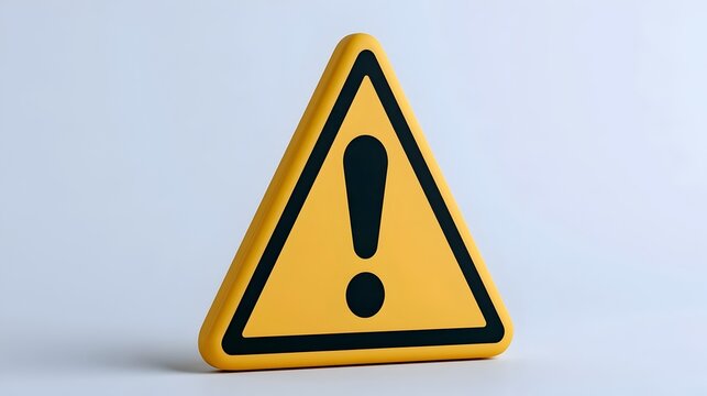Yellow triangular warning sign with black exclamation mark indicating caution or danger.