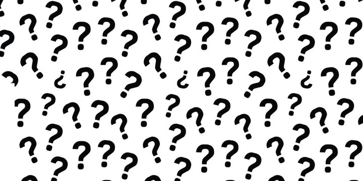 Inverted question mark pattern black spanish punctuation symbols on transparent background for design.