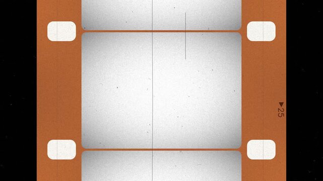 Orange 16mm film negative strip with sprocket holes 4K seamless loop