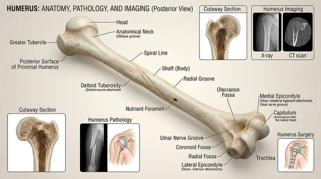 3D Photorealistic Complete Human Humerus Anatomy with Proximal Shaft and Distal Portions