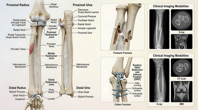 3D Photorealistic Complete Human Radius and Ulna Anatomy with Proximal Shaft and Distal Portions