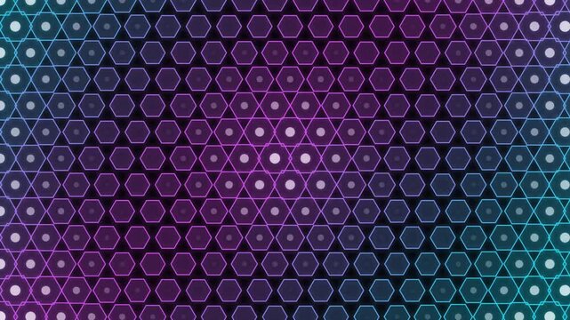 Abstract neon purple and blue geometric circle pattern background motion graphic