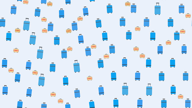 Pattern of blue and yellow suitcases