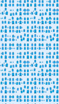 Seamless pattern of blue suitcases