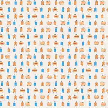 Seamless pattern of colorful suitcases
