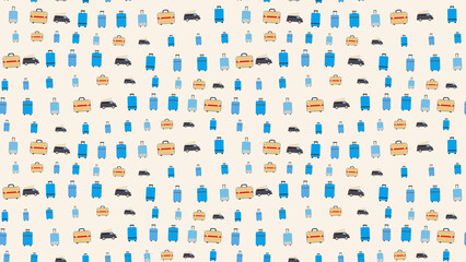 Seamless pattern of suitcases and vans © kingston