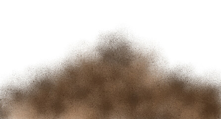 Fototapeta premium Modern Brown Powder Sand Dust Explosion Effect for Action and Dramatic Header Overlay