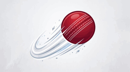 Obraz premium Red cricket ball captured in dynamic motion trails.