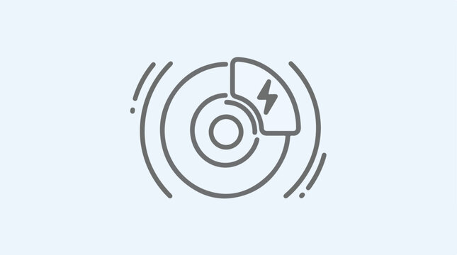 Abstract Circular Lightning Symbol Design