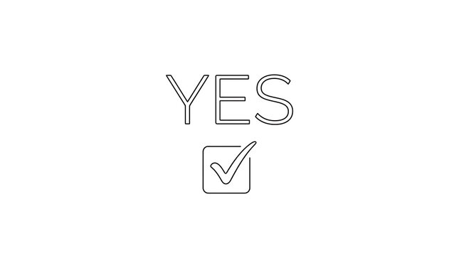Yes confirmation positive check mark icon vector graphic with confirmation positive illustration agreement