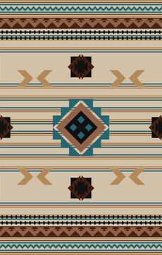 Seamless geometric carpet pattern in brown tones.