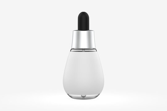 Dark Amber Glass Dropper Bottle Mockup. 3d illustration
