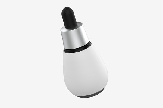 Dark Amber Glass Dropper Bottle Mockup. 3d illustration
