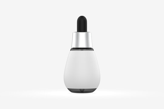Dark Amber Glass Dropper Bottle Mockup. 3d illustration