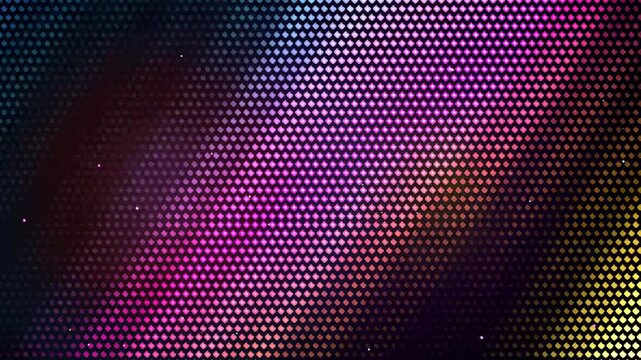 Abstract glowing yellow and pink halftone dot matrix wave background motion graphic