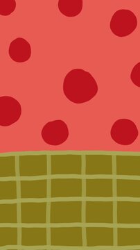 Handdrawn motion red polka grid background