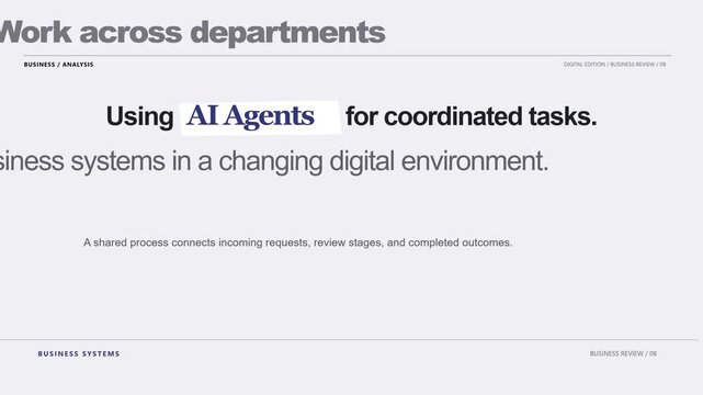 Kinetic typography animation about AI agents and digital workflows