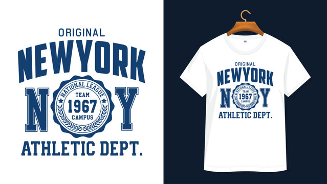 New York national league 1967 campus athletic department vintage t-shirt design