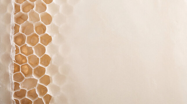 Cream Honeycomb Texture Border with Warm Backlighting and Copy Space