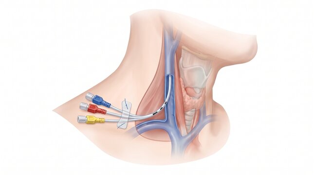 Central Venous Catheter CVC Internal Jugular Vein Anatomical Model