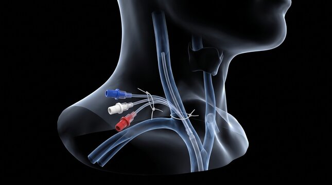 Central Venous Catheter CVC Internal Jugular Vein Anatomical Model