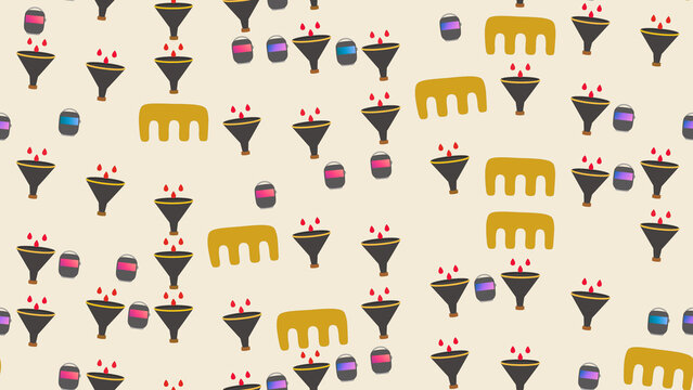 Pattern of funnels, drops, and abstract shapes