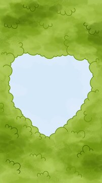green grass love frame background