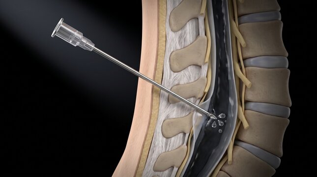 Lumbar Puncture Spinal Needle CSF Extraction Spine Anatomical Model