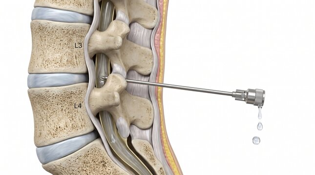 Lumbar Puncture Spinal Needle CSF Extraction Spine Anatomical Model