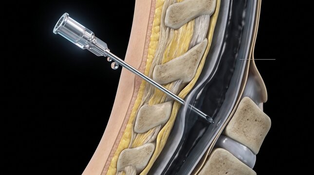 Lumbar Puncture Spinal Needle CSF Extraction Spine Anatomical Model