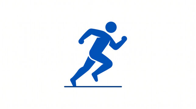 Person running on line blue silhouette vector