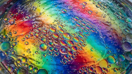 Fototapeta premium Vivid Oil Bubble Abstract with Rainbow Colors and Unique Patterns