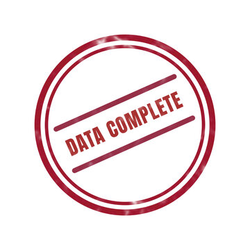 Data complete stamp with red border and diagonal lines