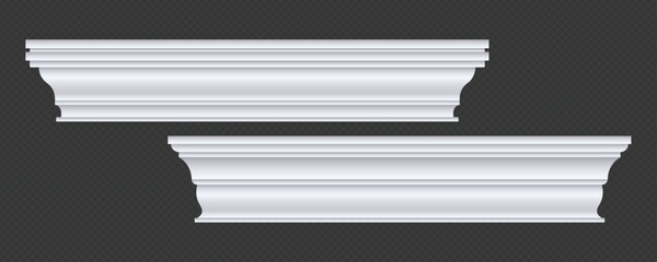 Classic Decorative Wall and Ceiling Molding Set – Elegant Crown Molding, Baseboard, and Architectural Trim Vector Collection © promaster