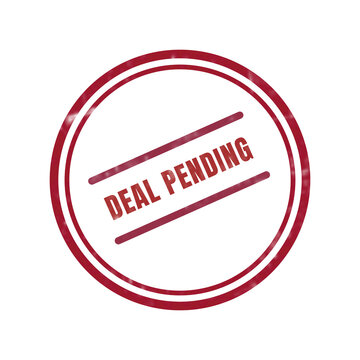Red deal pending stamp with crossed lines