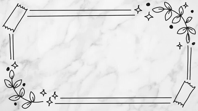 Aesthetic Doodles frame with flowers