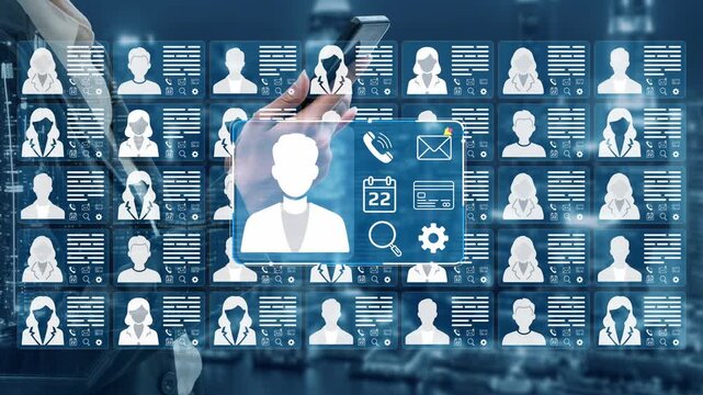 Modern Digital Interface for Managing Healthcare Professionals with Multiple Profiles and Contact Details Displayed on a Futuristic Background. Entropy.