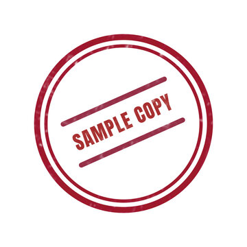 Red sample copy stamp with diagonal lines