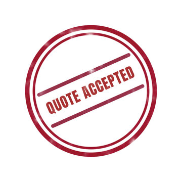 Red quote accepted circular stamp with diagonal lines