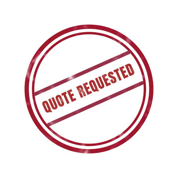 Red quote requested circular stamp or badge