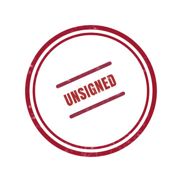 Unsigned document stamp with red diagonal lines