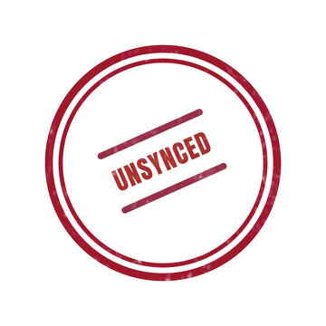 Red unsynced stamp with crossed out text