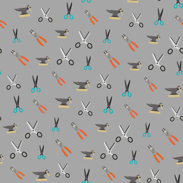 Seamless pattern of crafting tools