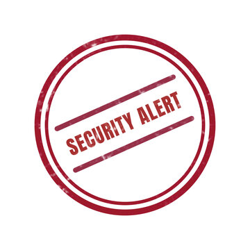 Security alert stamp with red border and crossed lines