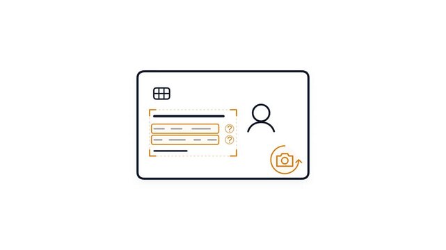 Animation of ID Card Scanning Error Prompting Photo Retake