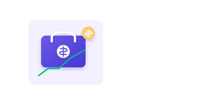 Cryptocurrency Wallet with Right Copy Space Background Animation