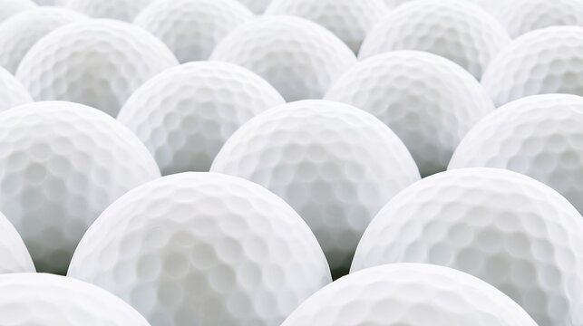 dimple. Multiple golf balls arranged in a detailed pattern on a white surface. product launch decks, UI/UX mockups, designed for data visualization dashboards and holographic UIs.